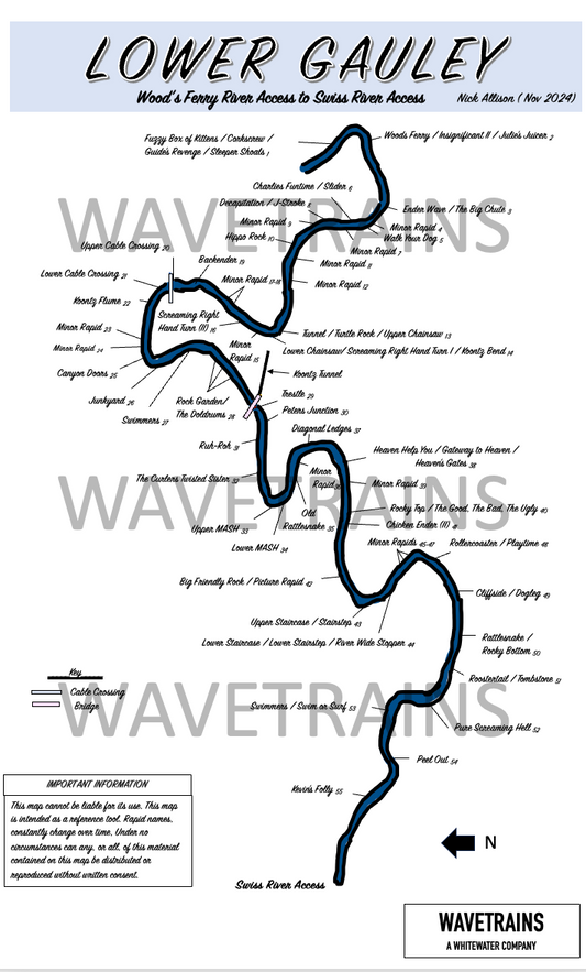 The Backstories of the Lower Gauley River and Waterproof (Laminated) Map  (8.5" x 14")