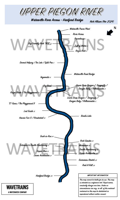 The Upper Pigeon River Waterproof Map (Map Only)